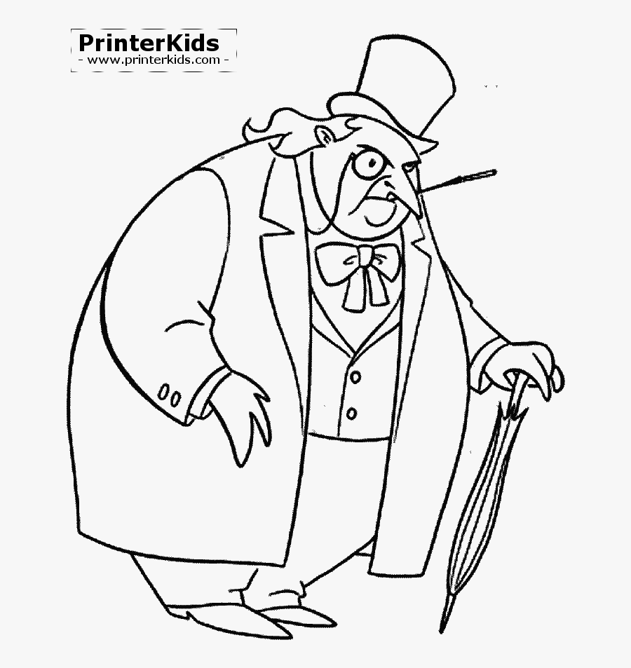 Batman Penguin Coloring Pages - Penguin Batman Coloring Pages, Transparent Clipart