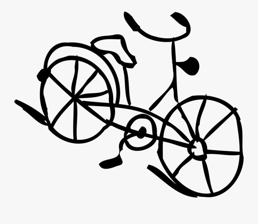 Bicycle Propelled By Pedals Vector Image Illustration - Line Art, Transparent Clipart