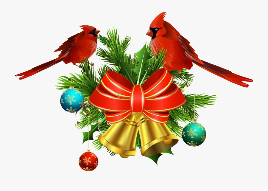 Cardinal Ornaments Png - Christmas Birds Clip Art, Transparent Clipart