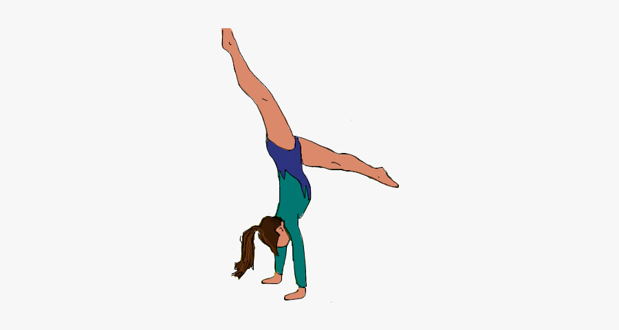 #gymnastics #gymnast #blueleo #leotard #handstand #ponytail - Balance, Transparent Clipart