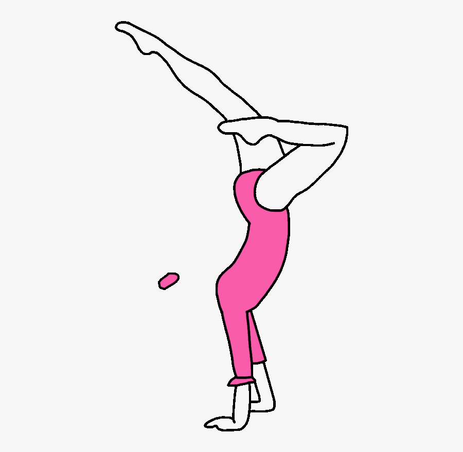 Cartoon Girl Doing Gymnastics, Transparent Clipart