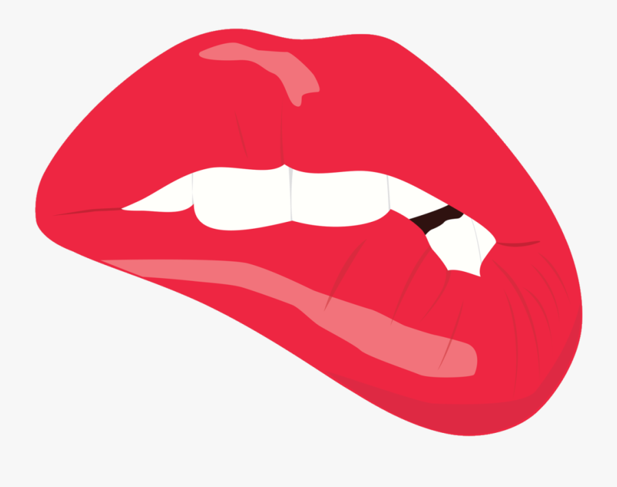 Lipstick How I - Biting Lip Transparent Background , Free Transparent