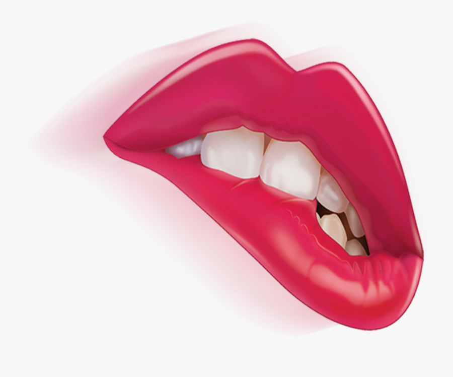 Tooth Lip Biting - Lip Bite Vector Png, Transparent Clipart