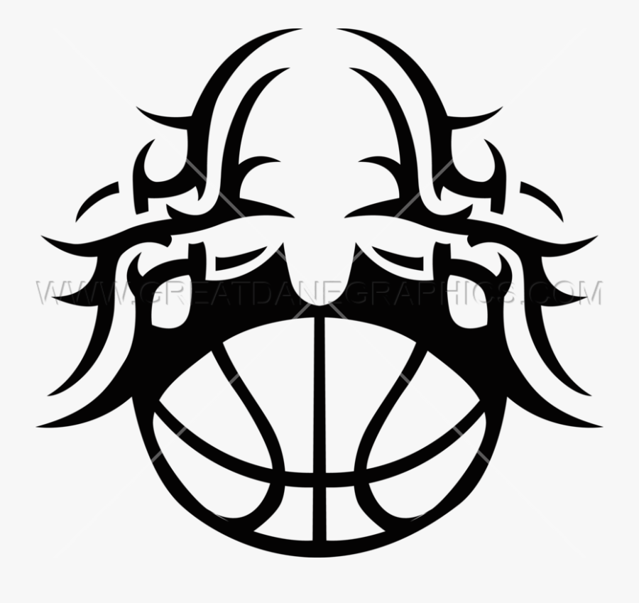 Tribal Half Basketball - Tribal Basketball Jersey Logo, Transparent Clipart