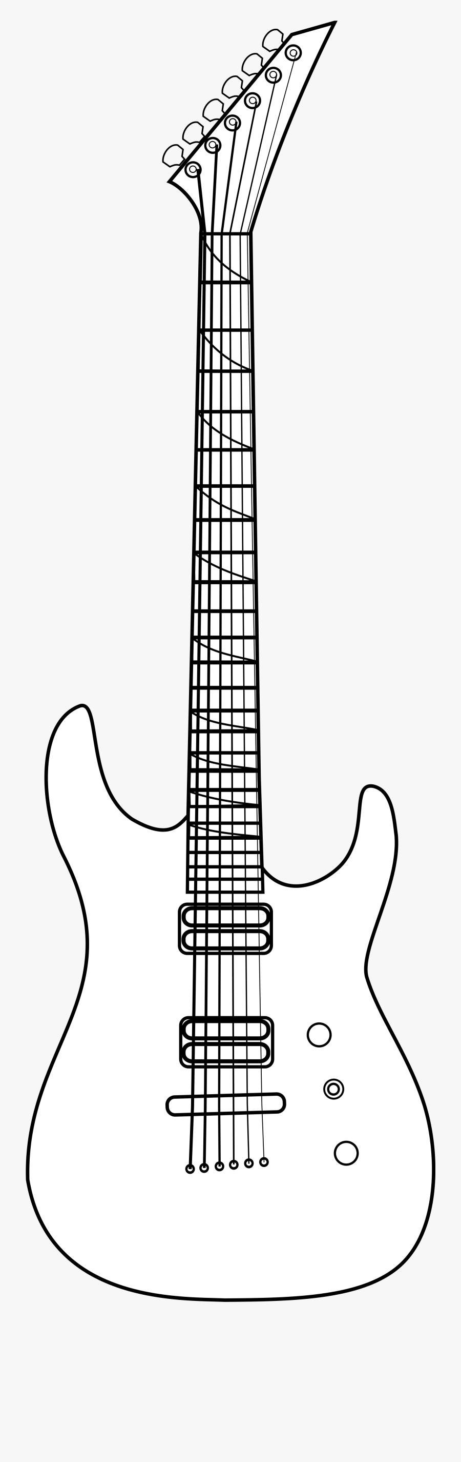 Drawing Guitar Electric - Drawing Of A Bass Guitar, Transparent Clipart