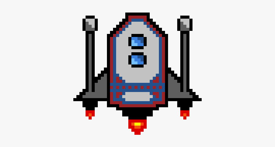 Pixel Clipart Spaceship - Spaceship Pixel Art Png, Transparent Clipart