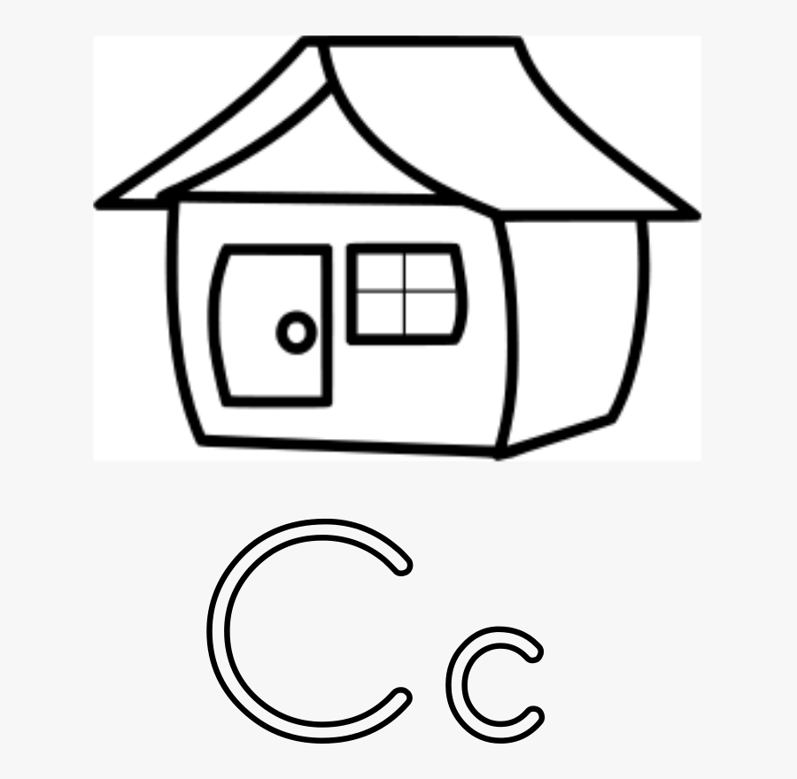 Letra C De Casa - Letter House Coloring Page, Transparent Clipart