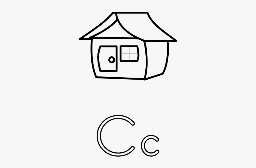 Letter House Coloring Page, Transparent Clipart