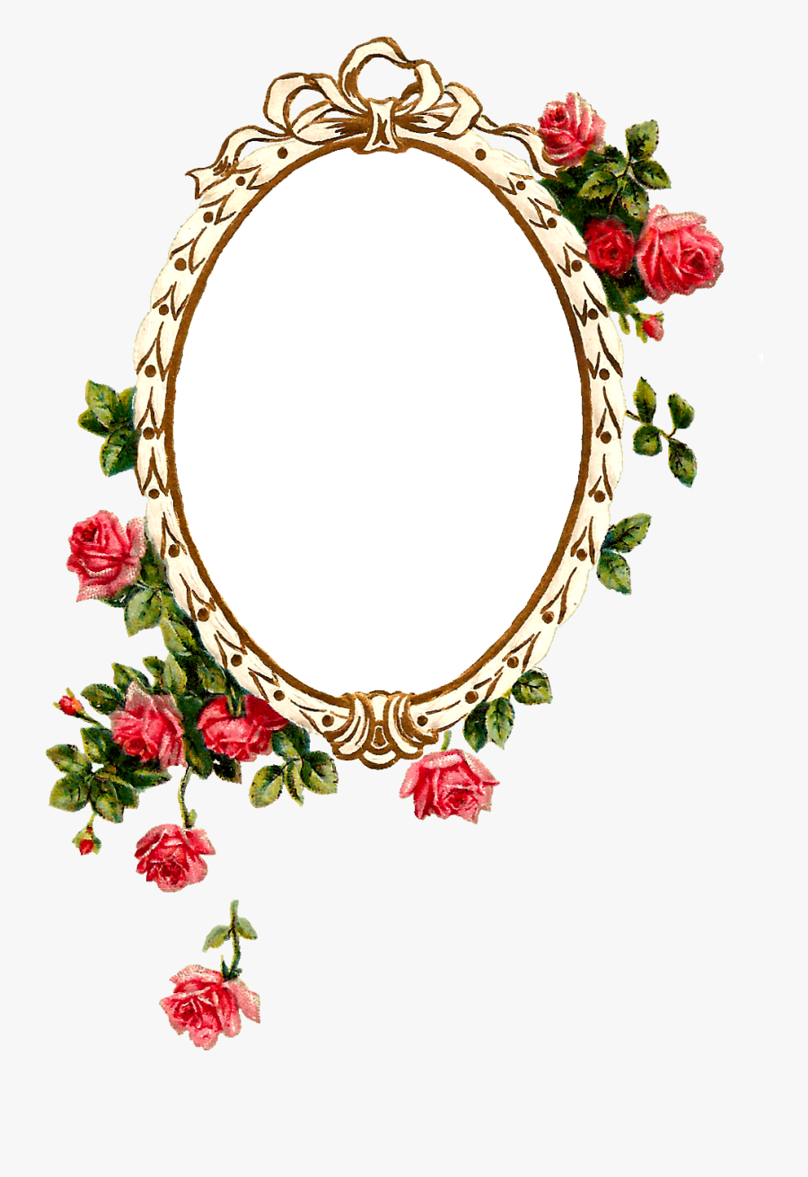 Transparent Shabby Chic Clipart - Oval Flower Frame Png, Transparent Clipart