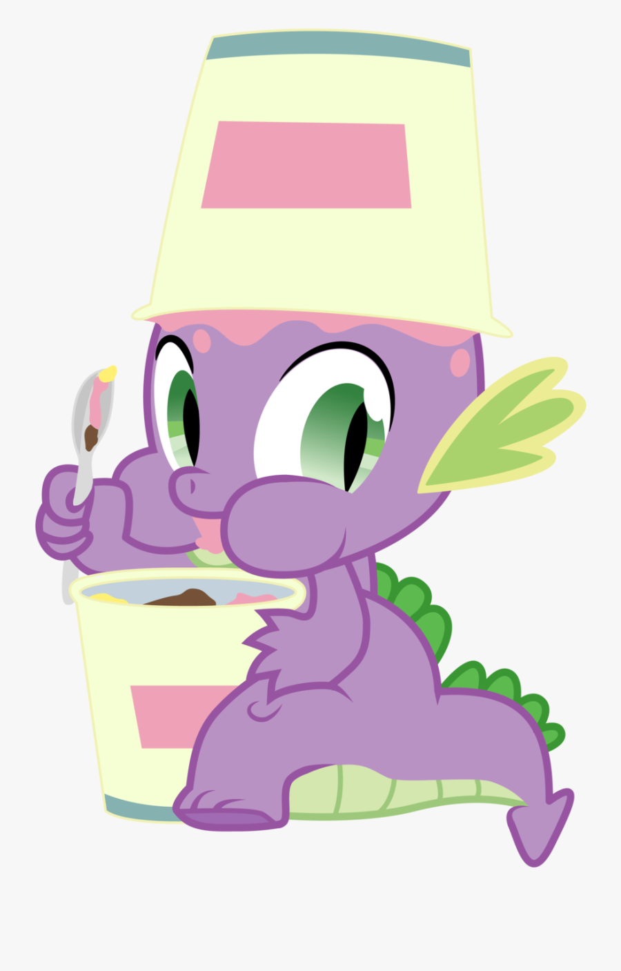 Spike *eating Ice Cream* By Boem777 - My Little Pony Spike Eating, Transparent Clipart