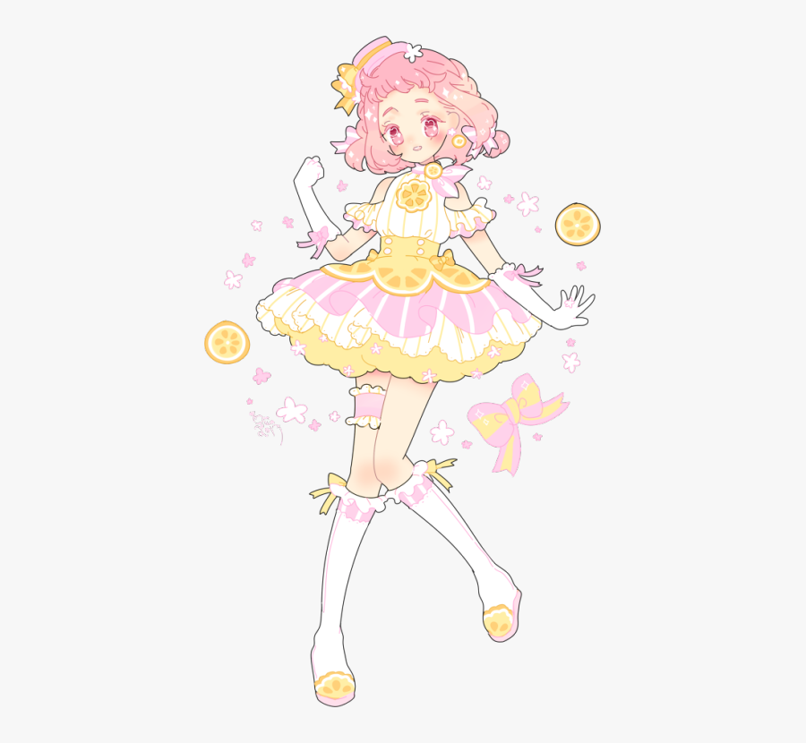 Clip Art Japanese Fashion Tumblr - Pink Lemonade Anime Girl, Transparent Clipart