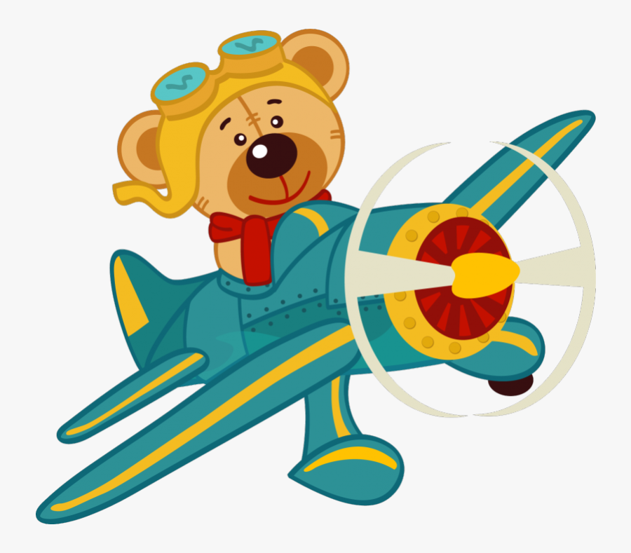 Oso En Avion Clipart , Png Download - Bear In Airplane Cartoon, Transparent Clipart