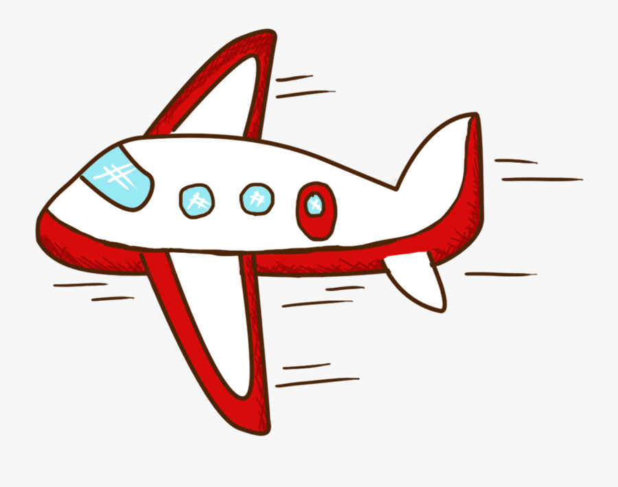 Dessinés À La Main Illustration Véhicule Avion Png - Imagen De Un Avión En Caricatura, Transparent Clipart