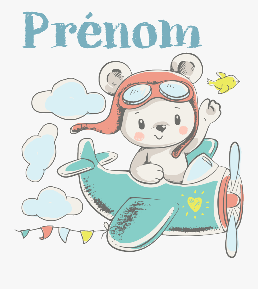 Transparent Avion Dibujo Png - Cute Bear Cartoon Hand Drawn Illustration, Transparent Clipart