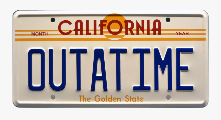 Delorean Back To The Future License Plate, Transparent Clipart