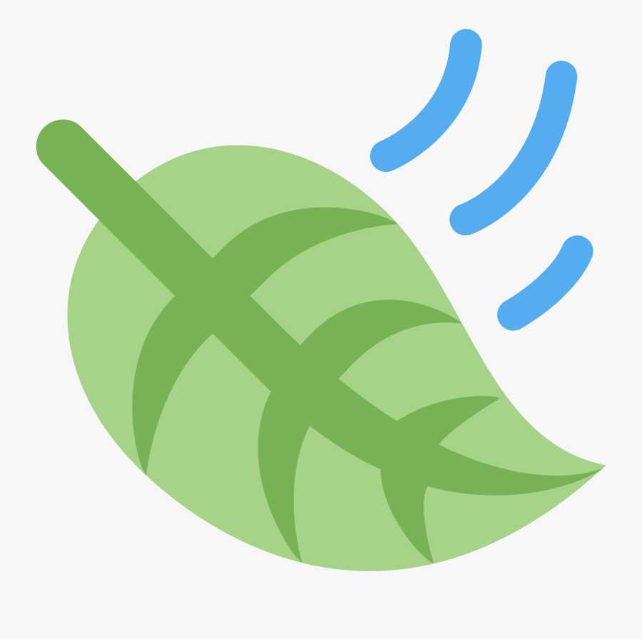 Leaf Fluttering In Wind - Green Leaf Emoji, Transparent Clipart