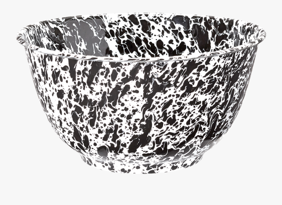 Large Salad Bowl Black Marble Storage Basket - Blue White Speckled Italian Salad Bowl, Transparent Clipart