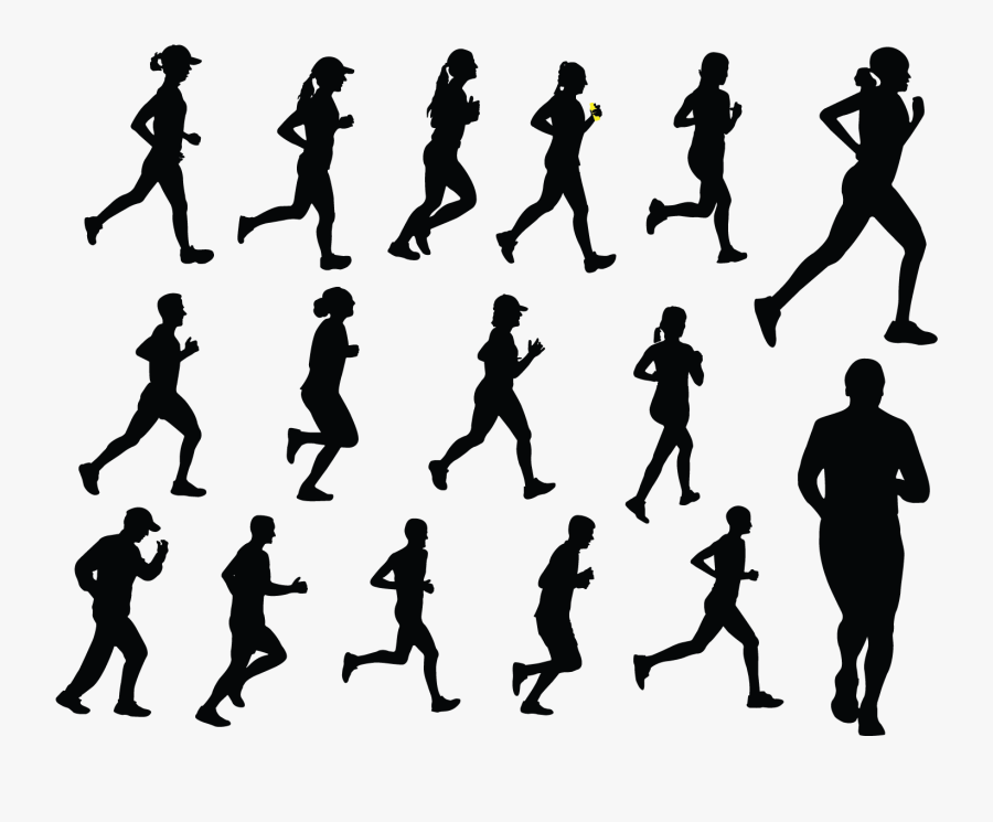 Silhouette Royalty-free Running Illustration - People Sport Png Black, Transparent Clipart