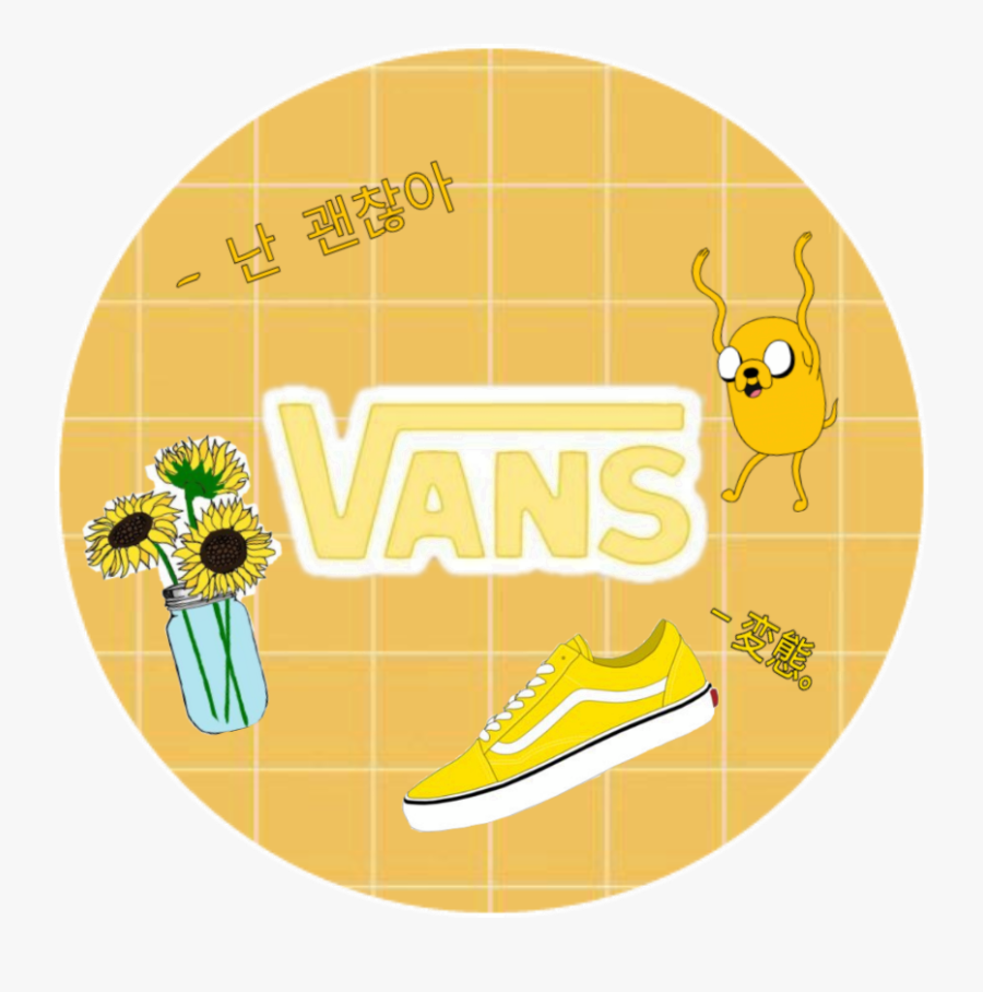 #vans #shoe #yellow #sunflower #aesthetic #edit #foryou - Yellow Aesthetic Vans Logo, Transparent Clipart