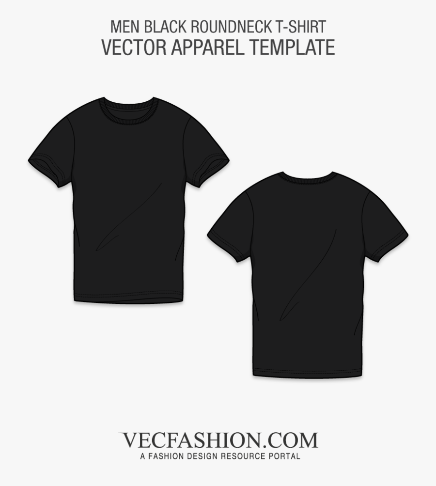 T Shirt Outline Png - Mens Black T Shirt Template, Transparent Clipart