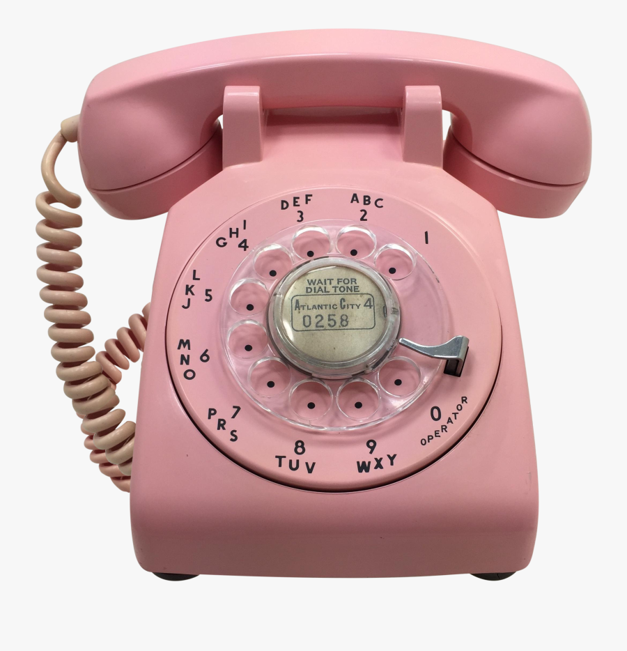 Clip Art Rotary Phone History - Rotary Phone Pink, Transparent Clipart