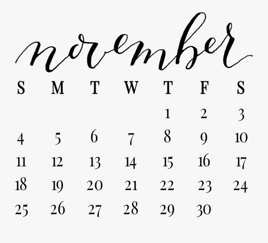 Transparent 2018 Calendar Png - Calendar November Png , Free ...