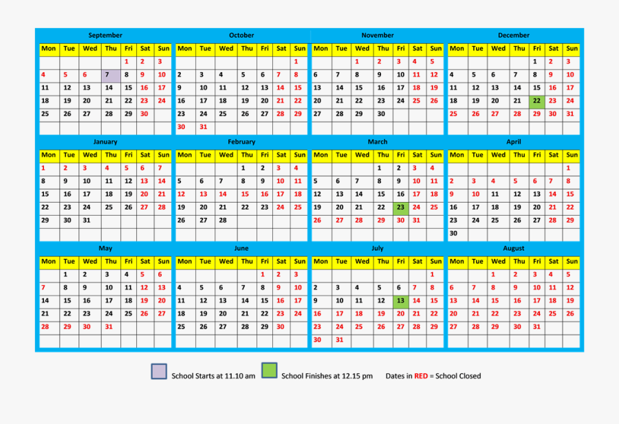 2018 Calendar Download - 2019 And 2020 School Calendar, Transparent Clipart