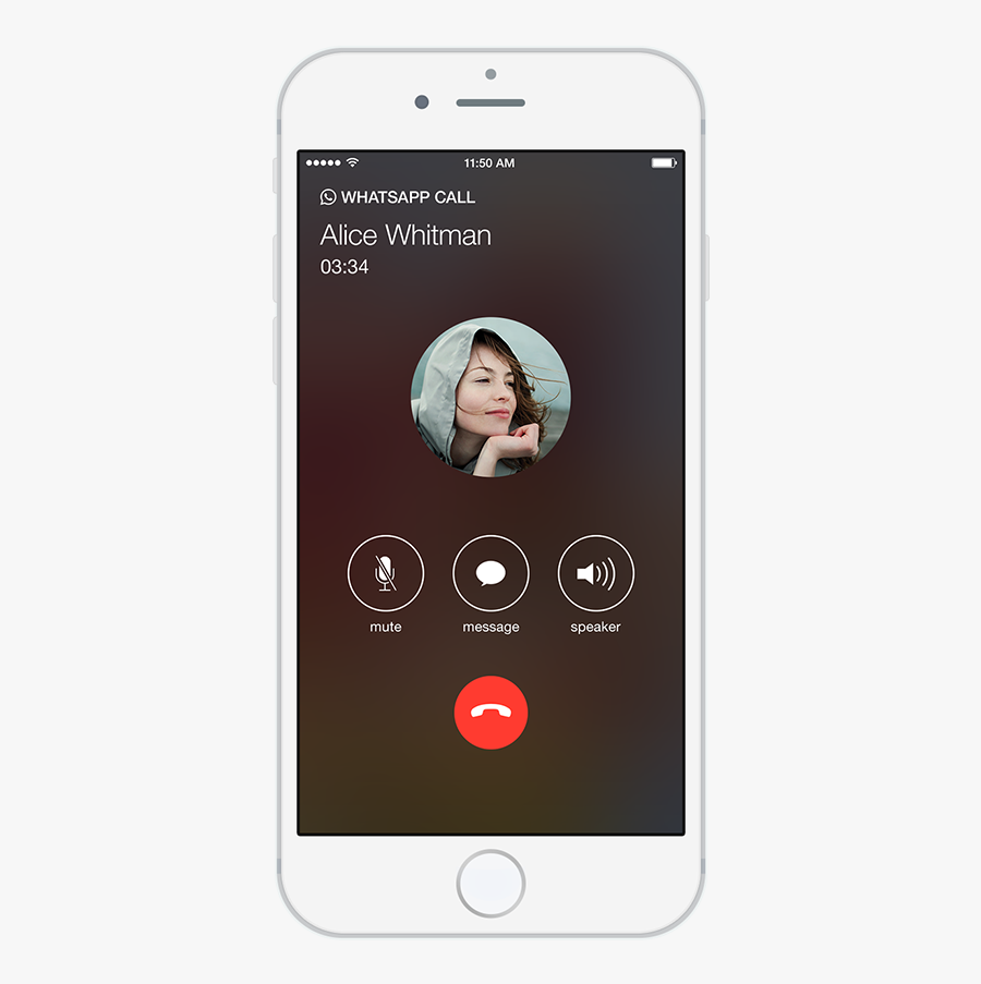 Video Call Snapshot 3 Png - Iphone Whatsapp Call Screen, Transparent Clipart