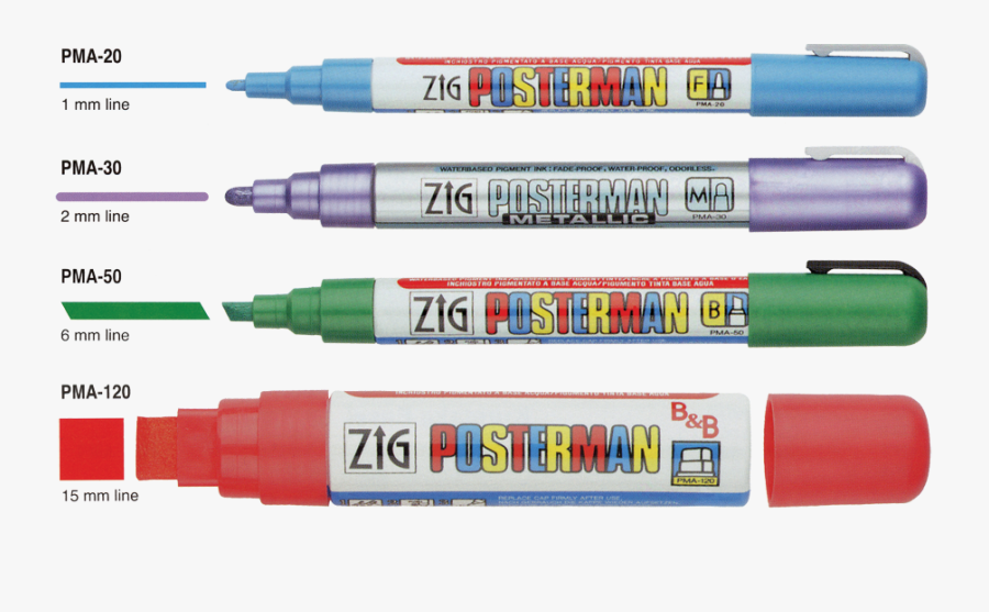 Zig Posterman Inch Tip - Zig Posterman, Transparent Clipart