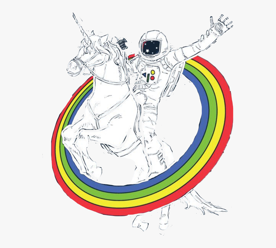 #astronaut #unicorn #believe #freetoedit - Unicorn Drawing And Astronauts, Transparent Clipart