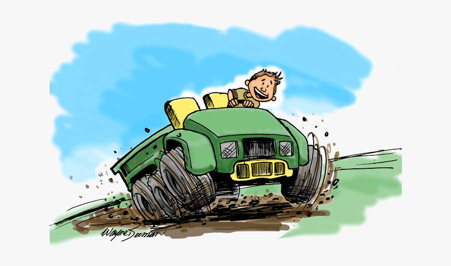 John Deere Gator Free Cartoon Clip Art On Transparent - Illustration, Transparent Clipart