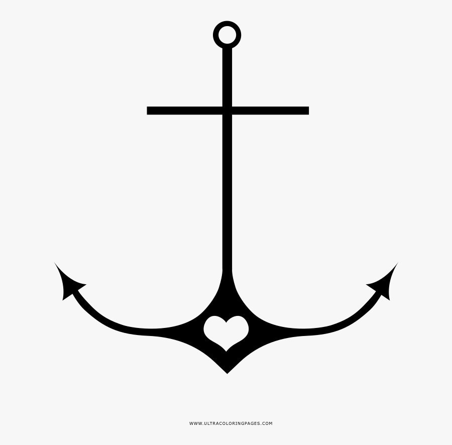 Anchor Drawing Coloring Book Clip Art - Anchored In Love, Transparent Clipart