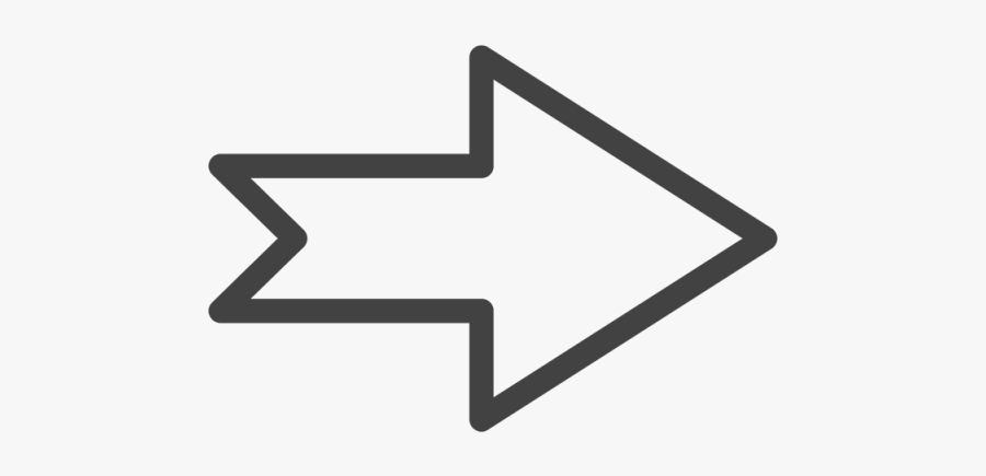 Clip Art Arrow Icon In Flat - White Arrow Black Outline, Transparent Clipart
