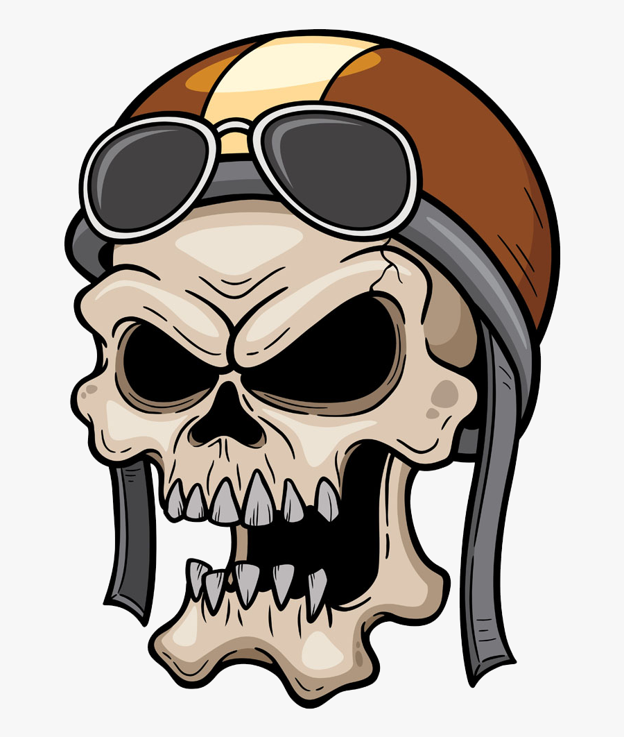 Head Cranial Skeleton Skull With Hat Clipart - Skull Rider Vector Png, Transparent Clipart
