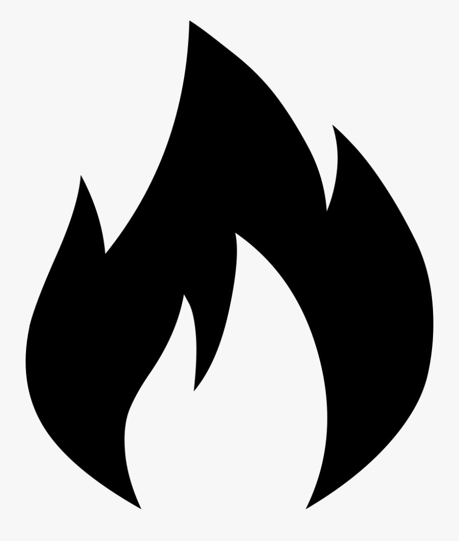 Png Icon Free Download - Fire Emoji Black And White, Transparent Clipart