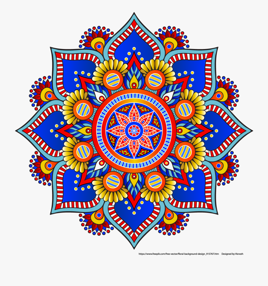Mandala Vector Png - Colorful Mandala Clipart Png, Transparent Clipart