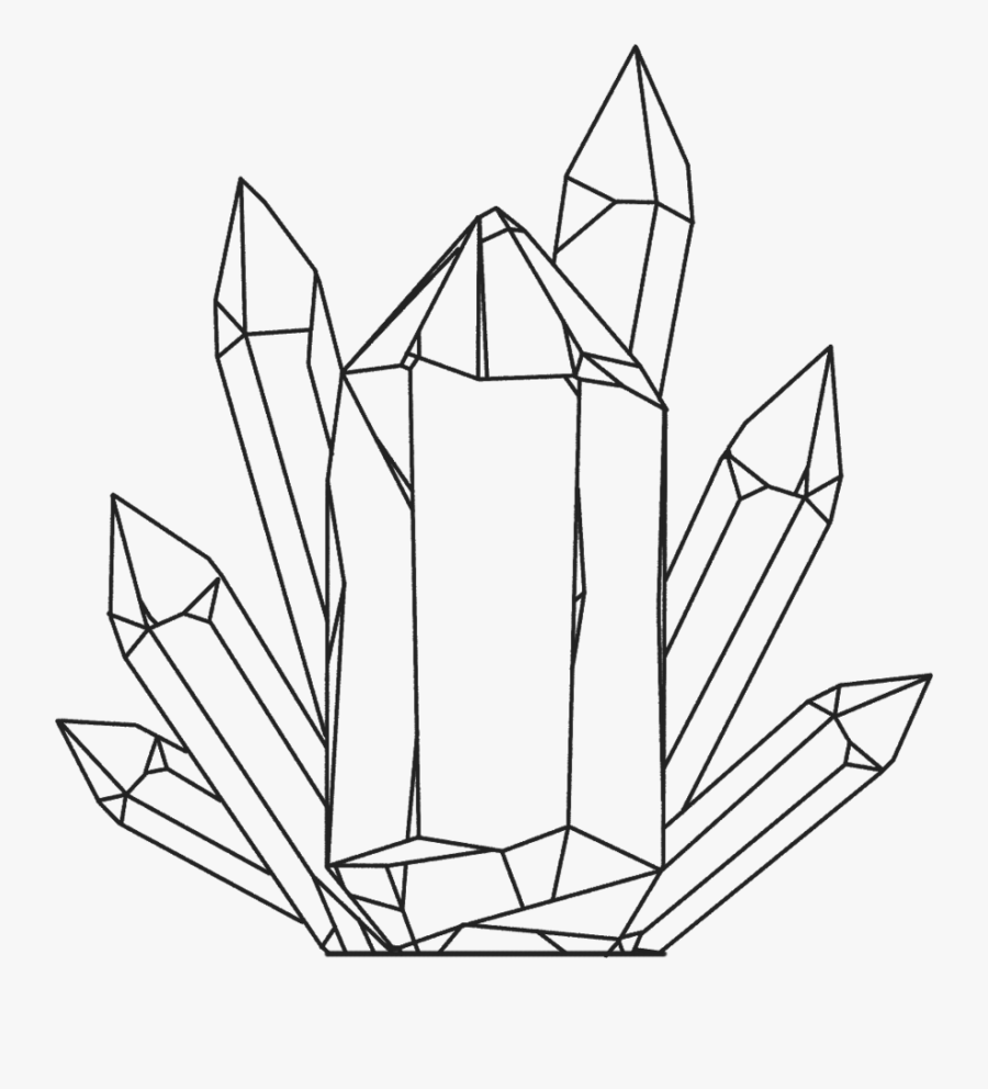 Clip Art Crystals Drawing - Crystal Line Art Transparent, Transparent Clipart