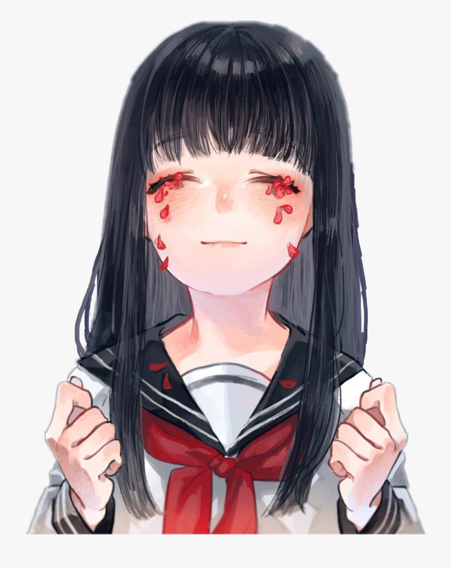 Art Anime Animegirl Cry School Schoolgirl Black Anime Girl Crying Black And White Free Transparent Clipart Clipartkey