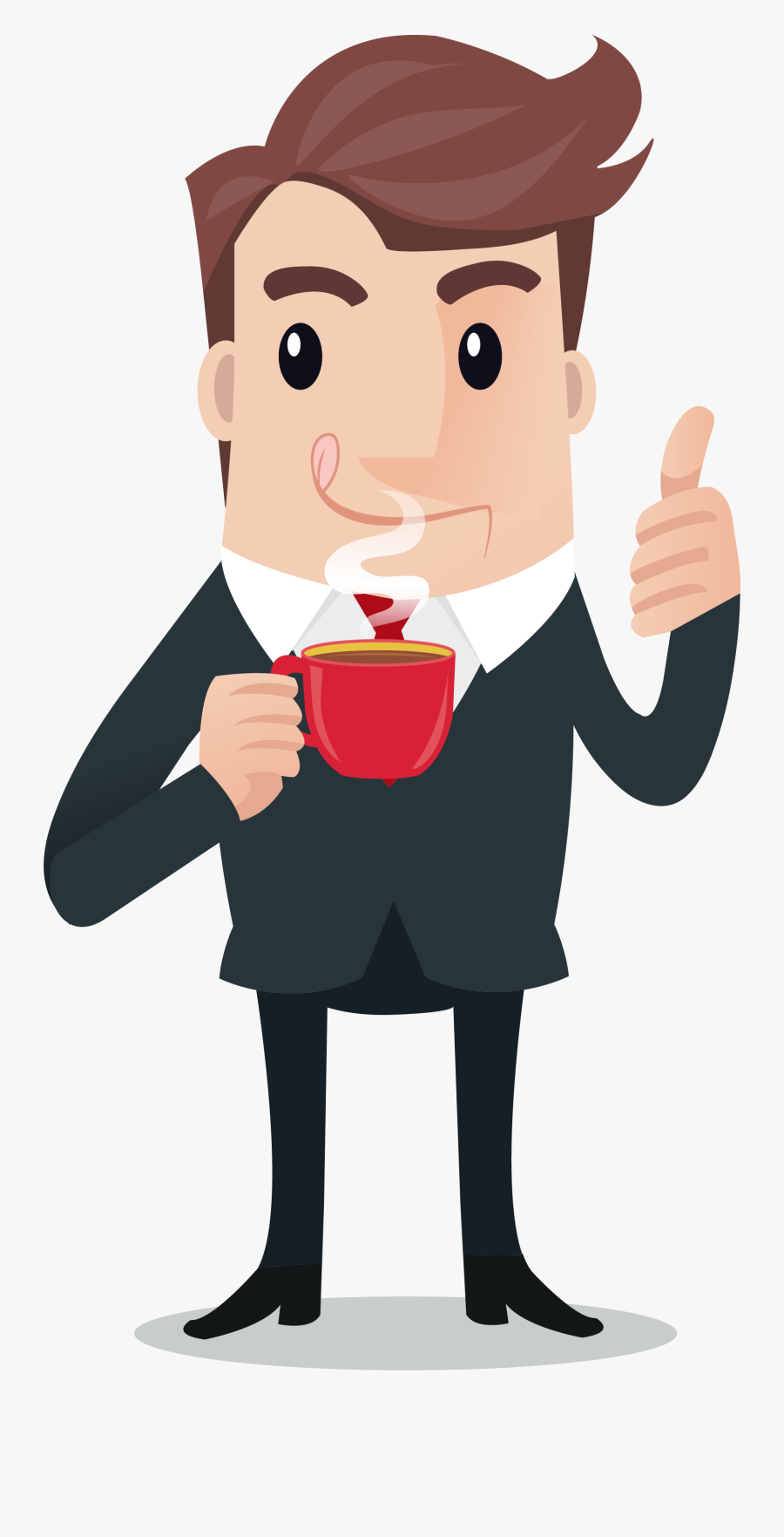 Caffeine Just Another Coffee - Person Drinking Coffee Cartoon, Transparent Clipart