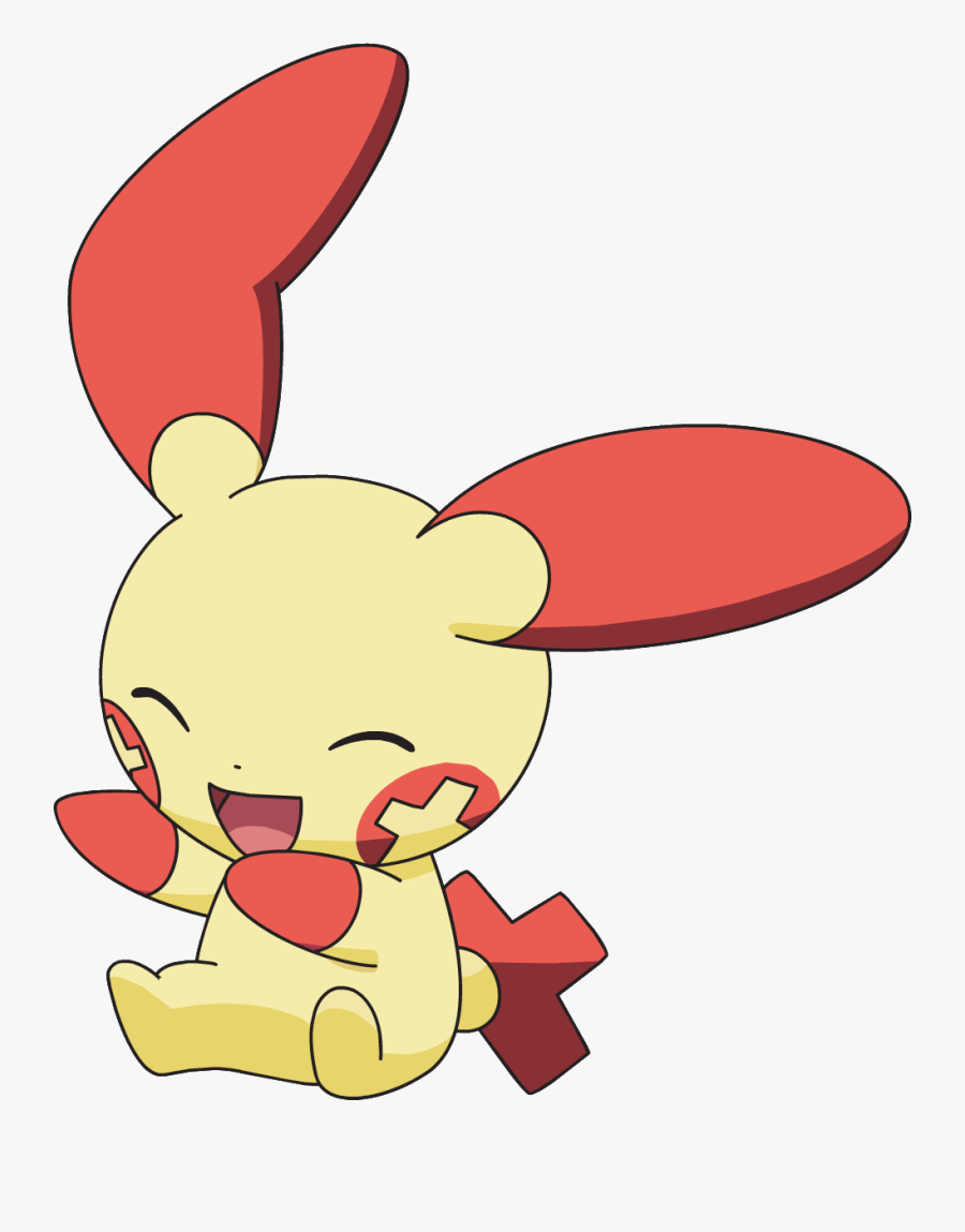 311plusle Ag Anime - Yellow Pokemon Red Ears, Transparent Clipart
