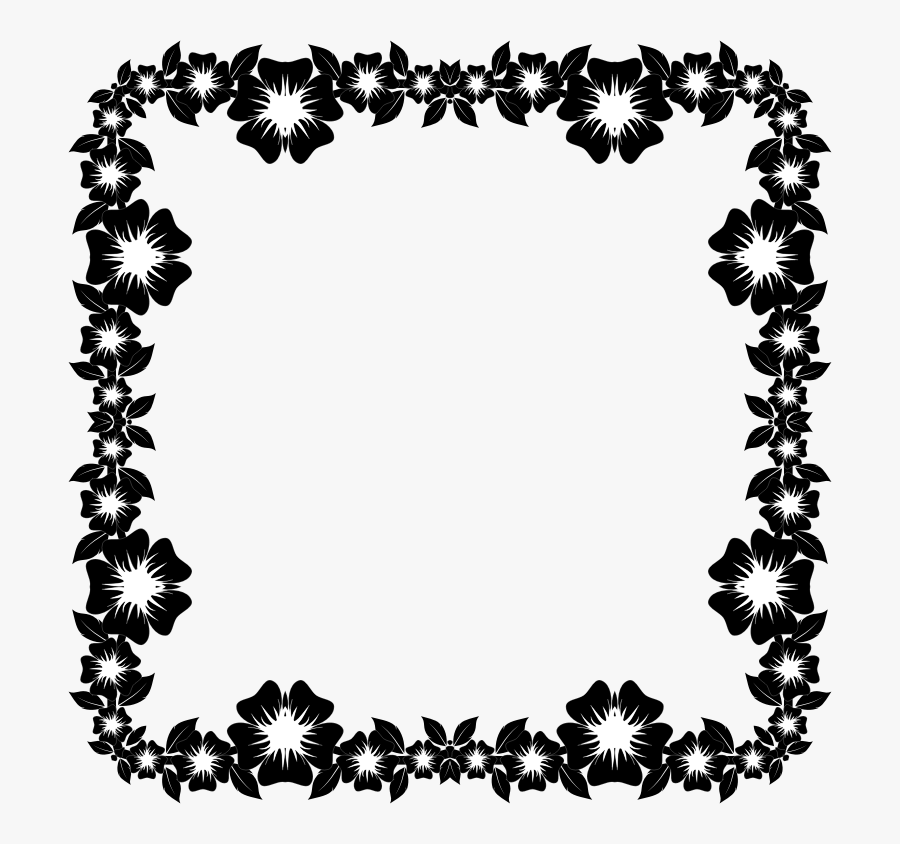 Borders And Frames Decorative Borders Picture Frames - Black And White Floral Frame Png Free, Transparent Clipart