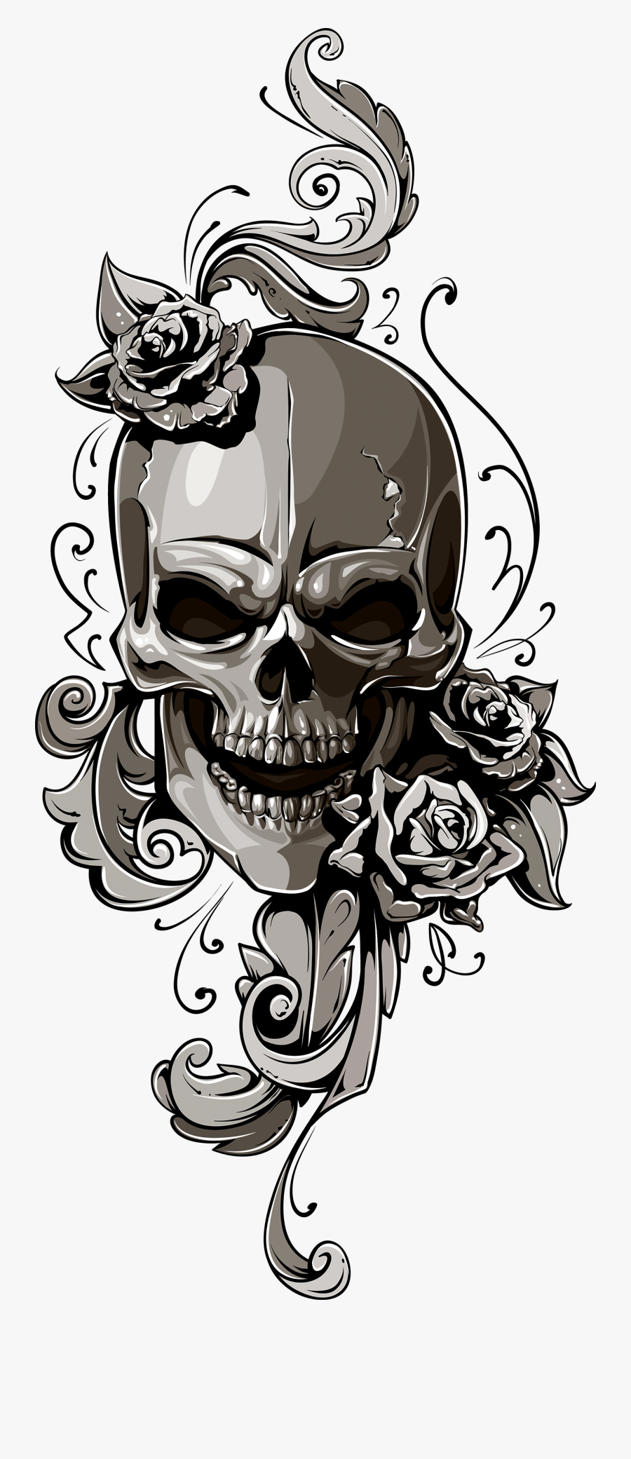 School Old Skull Human Symbolism Clipart - Tattoo Skull Old School, Transparent Clipart