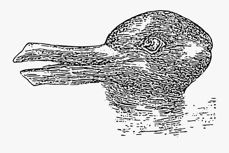Duck Or Rabbit Drawing - Rabbit Duck Illusion Clipart, Transparent Clipart