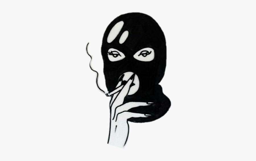 Skimask Girl Girlgang Cigarette Cig Blackandwhite Ski Mask