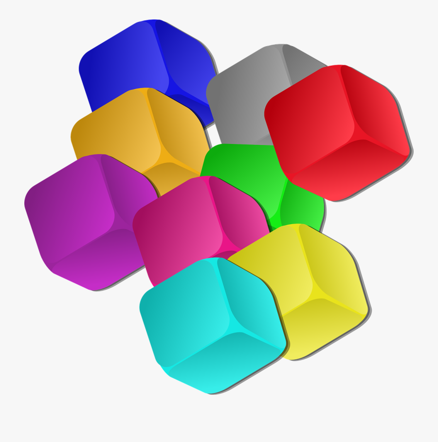 Boxes Dice Rainbow Colors Transparent Image Cubes Clipart - Des Cubes Clipart, Transparent Clipart