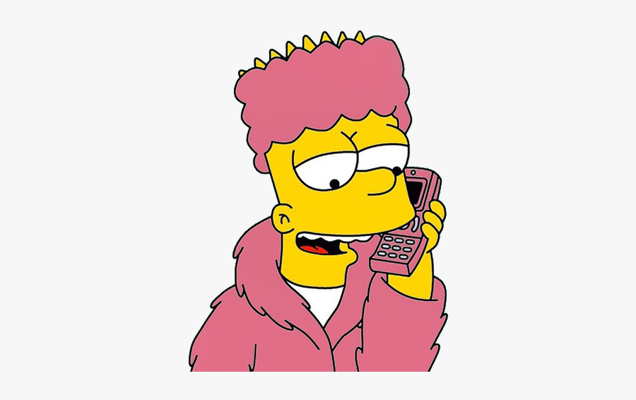 Wallpaper, Bart, And Simpsons Image - Bart Simpson On The Phone, Transparent Clipart