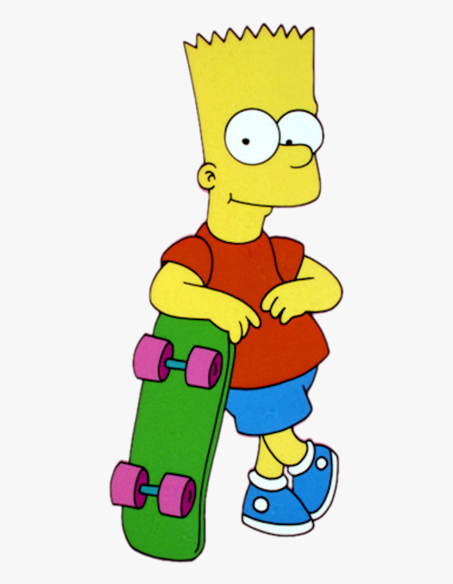Bart Simpson - Bart Simpson With Skateboard, Transparent Clipart