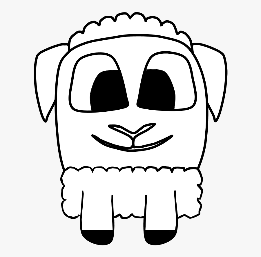 Sheep, Big Eyes, Black And White, Cartoon Animal - Portable Network Graphics, Transparent Clipart