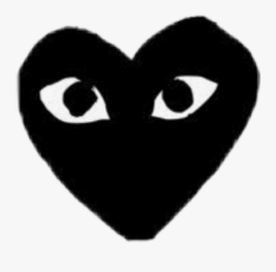 #heart #eyes #black #love #emot #kawaii #cute #aesthetic - Black Comme Des Garcons Logo, Transparent Clipart