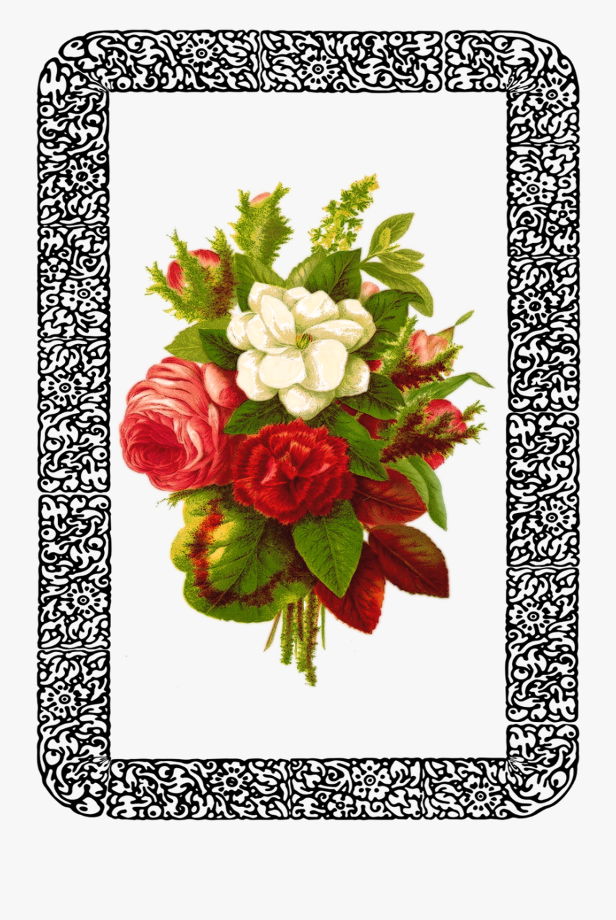 Vintage Rose Bouquet - Bouquet Flower Design Png, Transparent Clipart